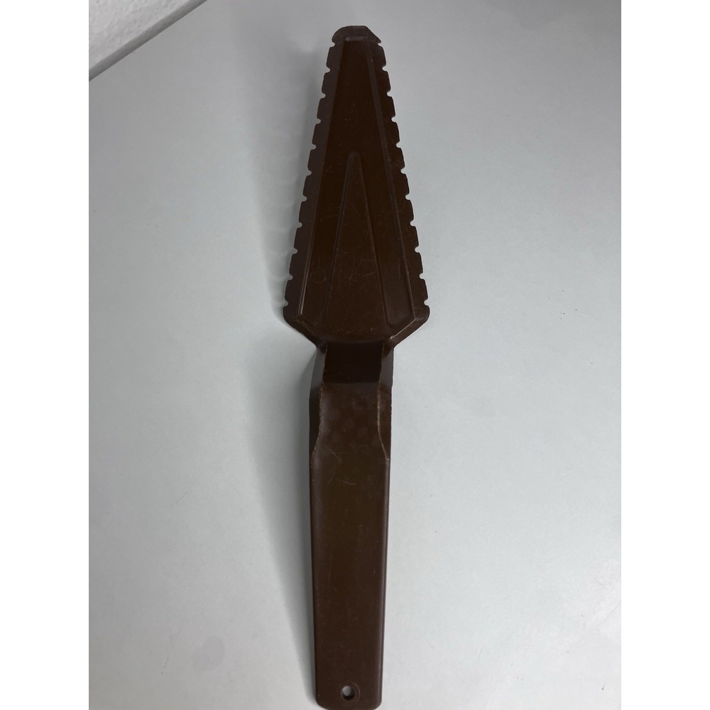 Vintage Tupperware Brown Pie Cake Server & Serrated Knife - #1228-6